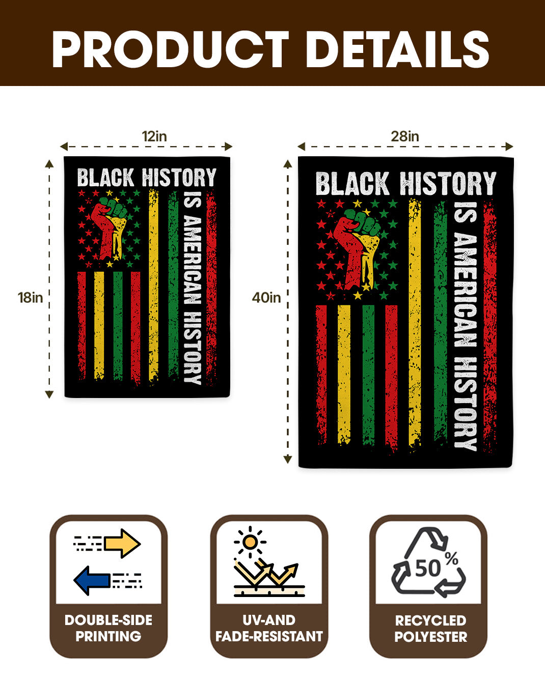 Black History Is American History Flag
