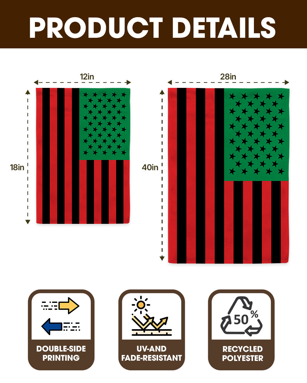 Black American Flag Pan African Colors