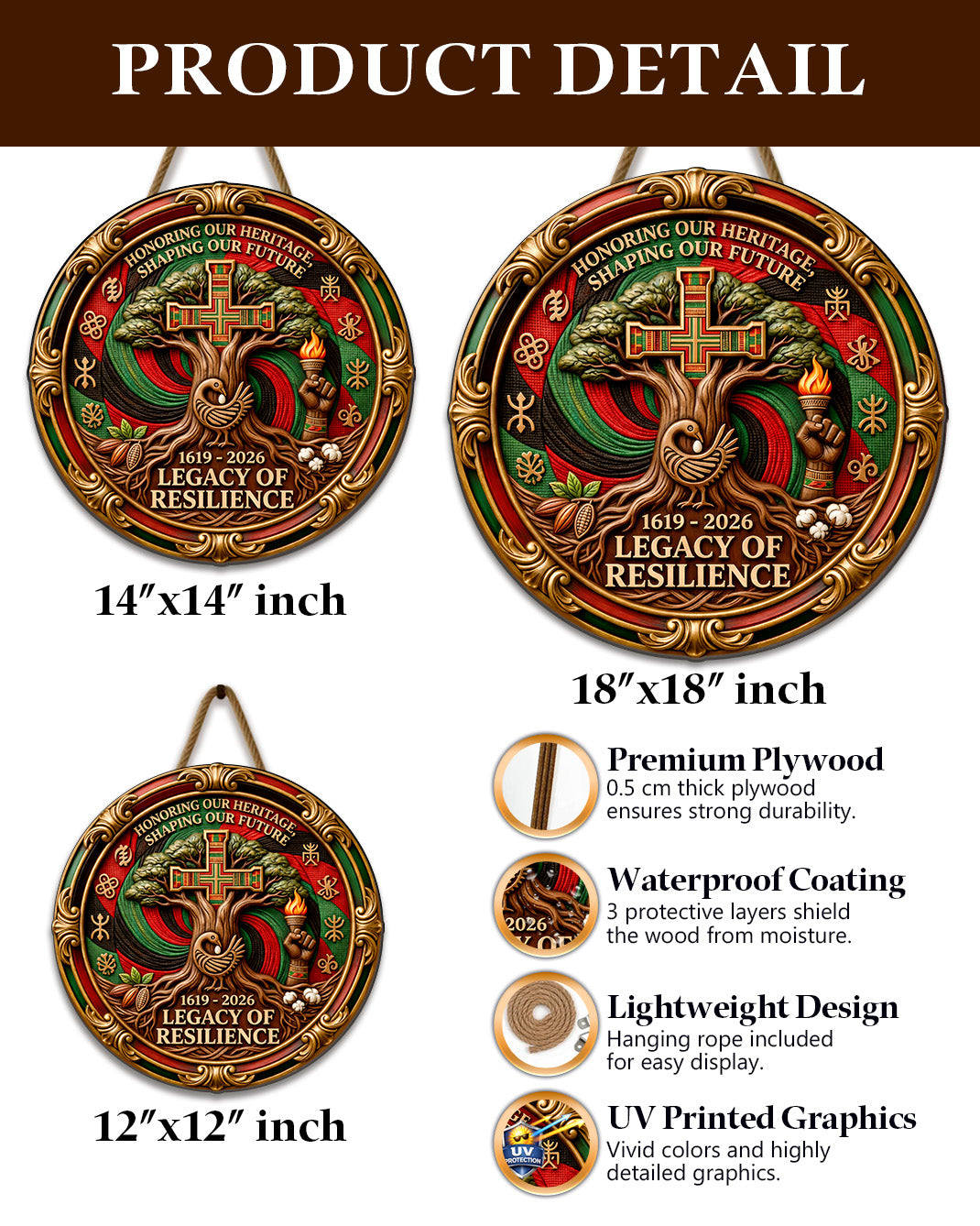 Legacy of Resilience Wood Sign - Honoring the Journey 1619-2026
