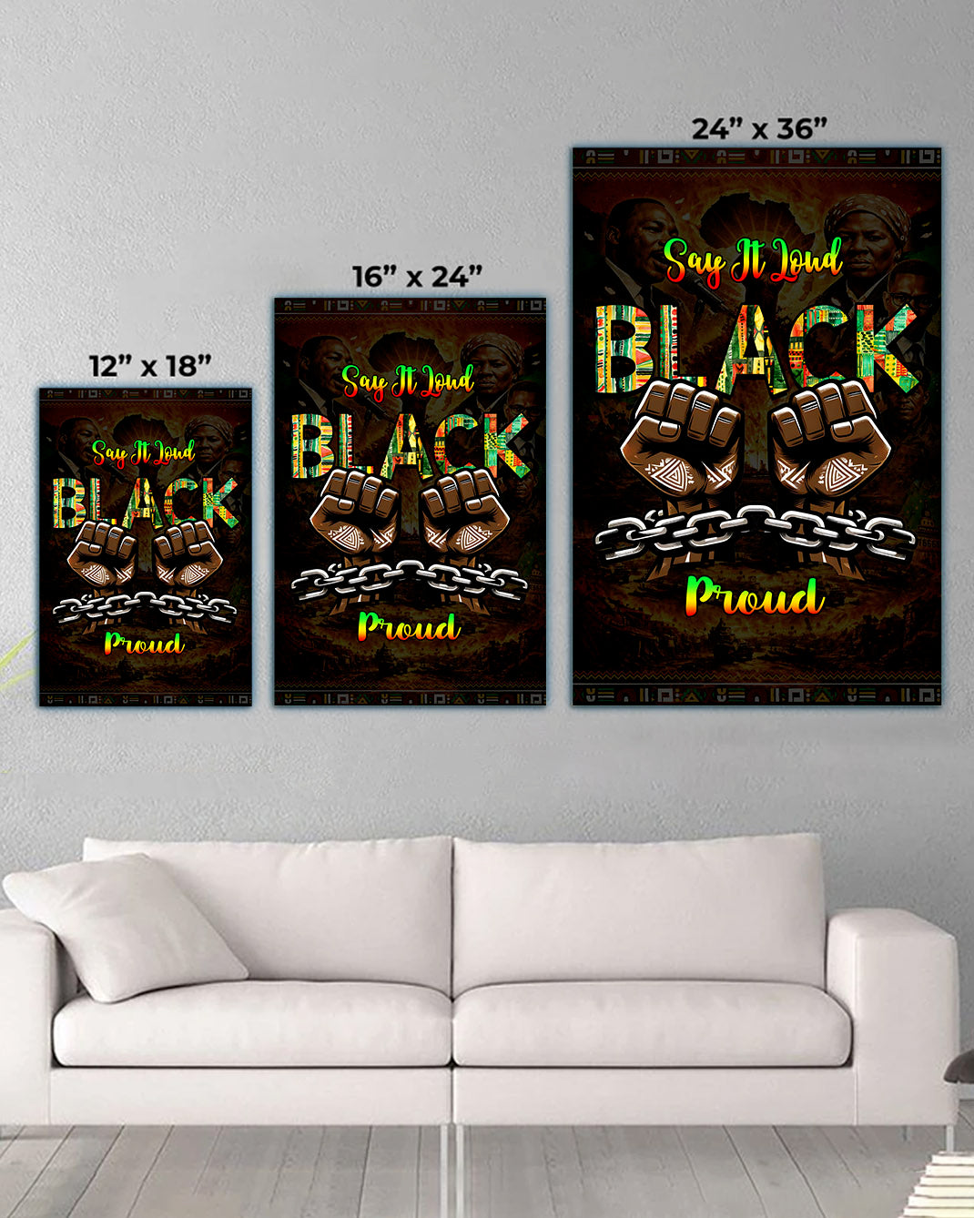 Say It Loud Black & Proud Fist - Poster/Canvas