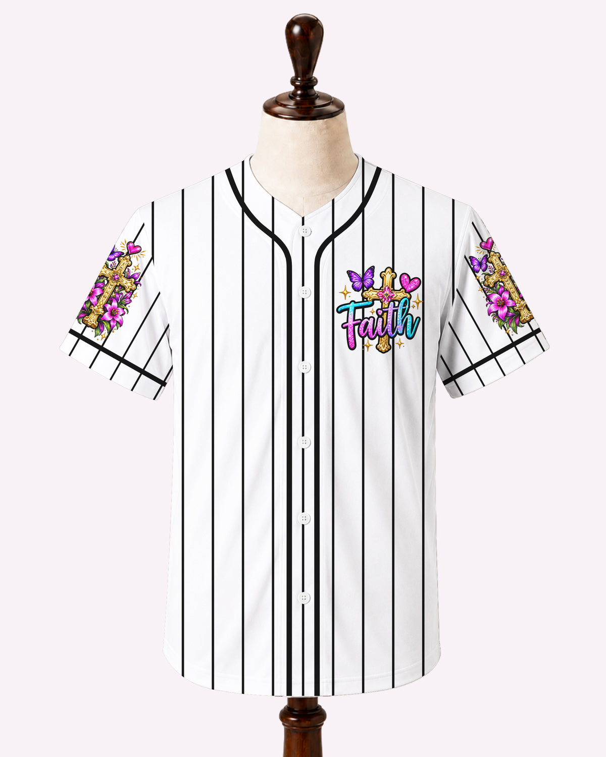 He Is Risen Butterfly Baseball Jersey - Praying Black Woman Top