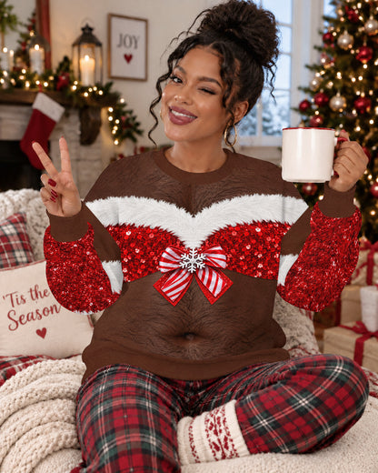 Black Women Funny Santa Outfit Christmas Sweatshirt