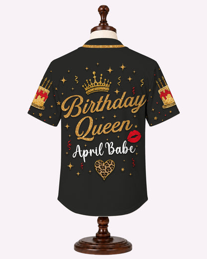 This Queen Was Born In April Black Girl Birthday Baseball Jersey