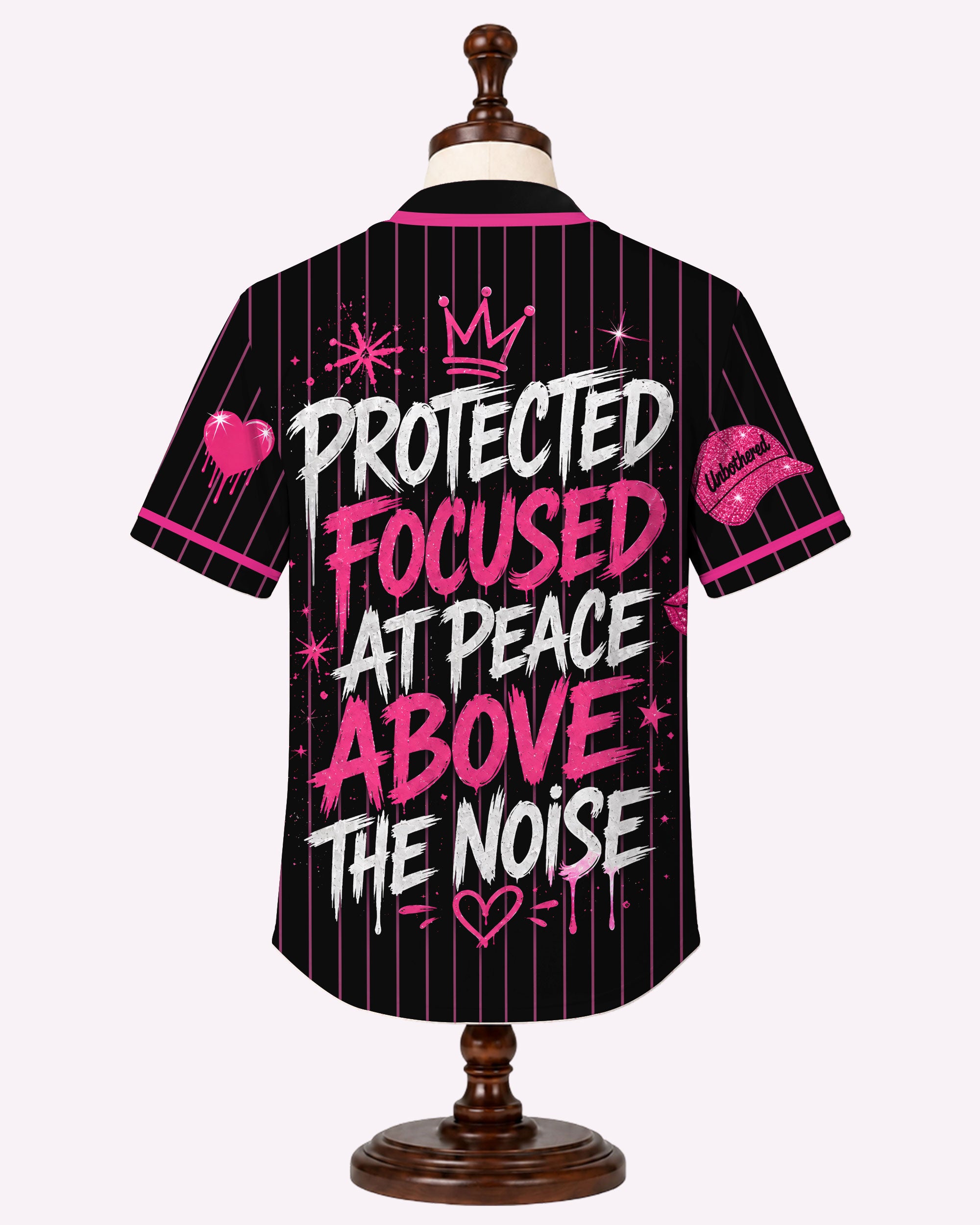 Unbothered Black Woman Baseball Jersey – Protected, Focused & At Peace Above the Noise