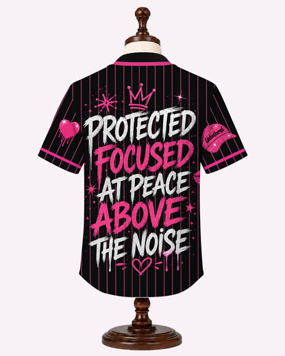 Unbothered Black Woman Baseball Jersey – Protected, Focused & At Peace Above the Noise