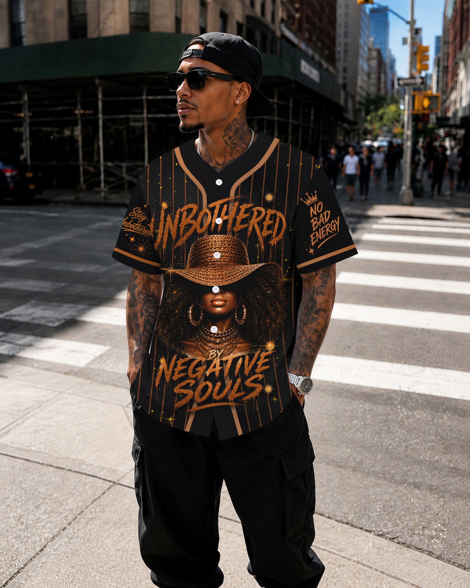 Unbothered by Native Souls – Black Pride Baseball Jersey, African American Heritage