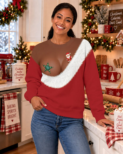Black Women Funny Santa Outfit Christmas Sweatshirt