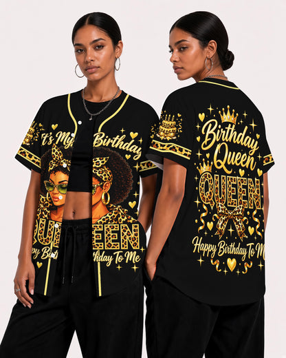It's My Birthday Queen Baseball Jersey - Black Girl Magic Gift