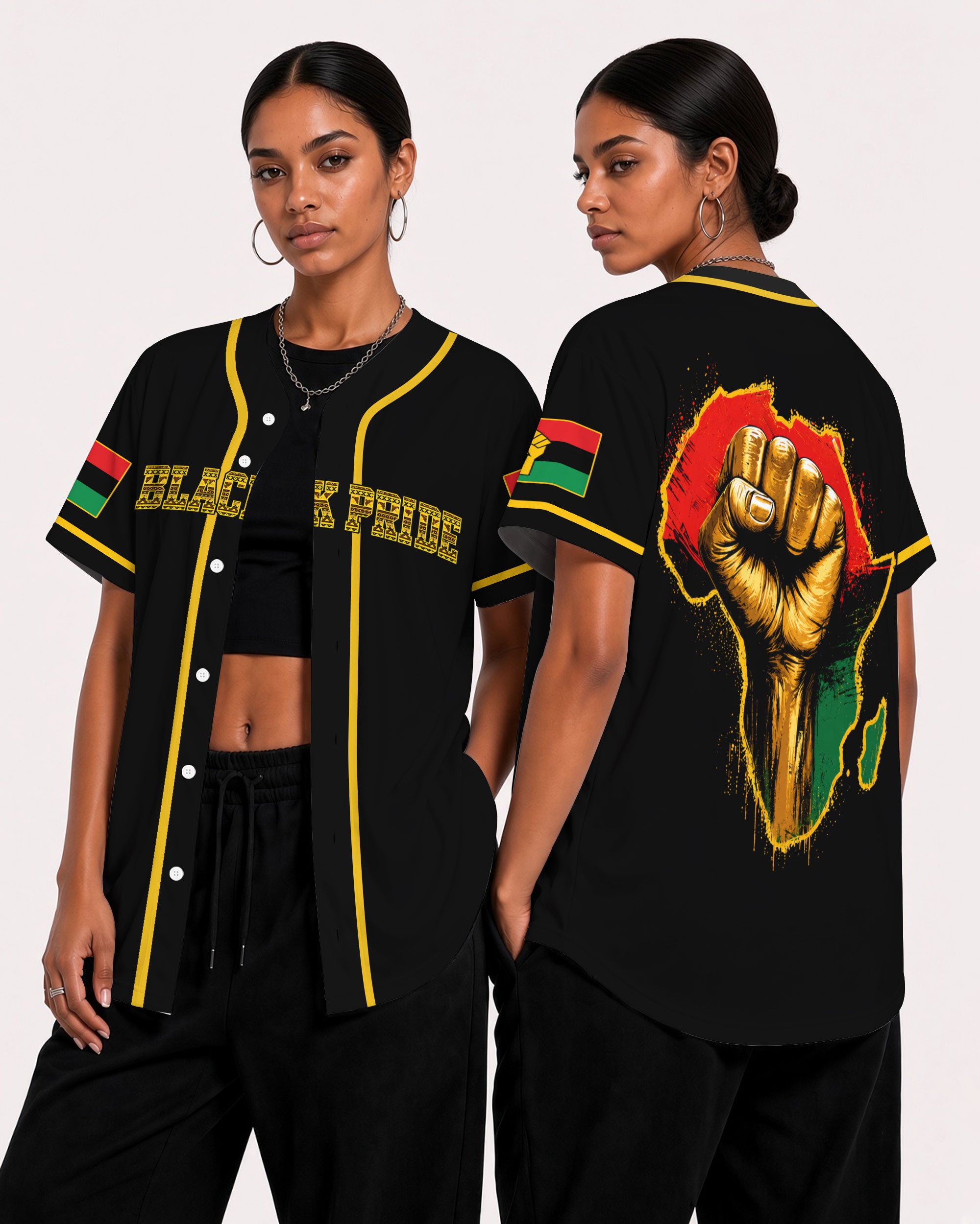 Black American Pride Baseball Jersey