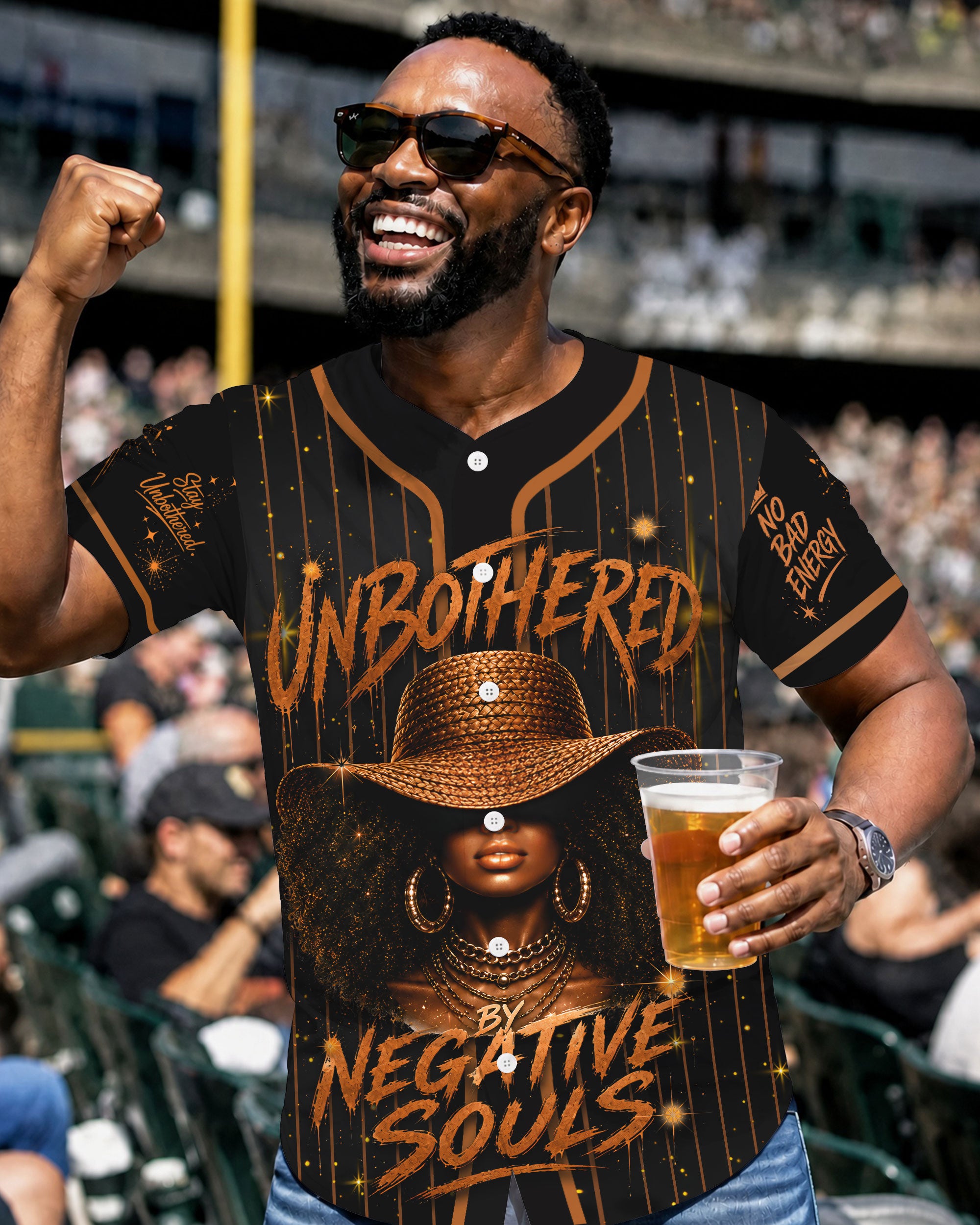 Unbothered by Native Souls – Black Pride Baseball Jersey, African American Heritage