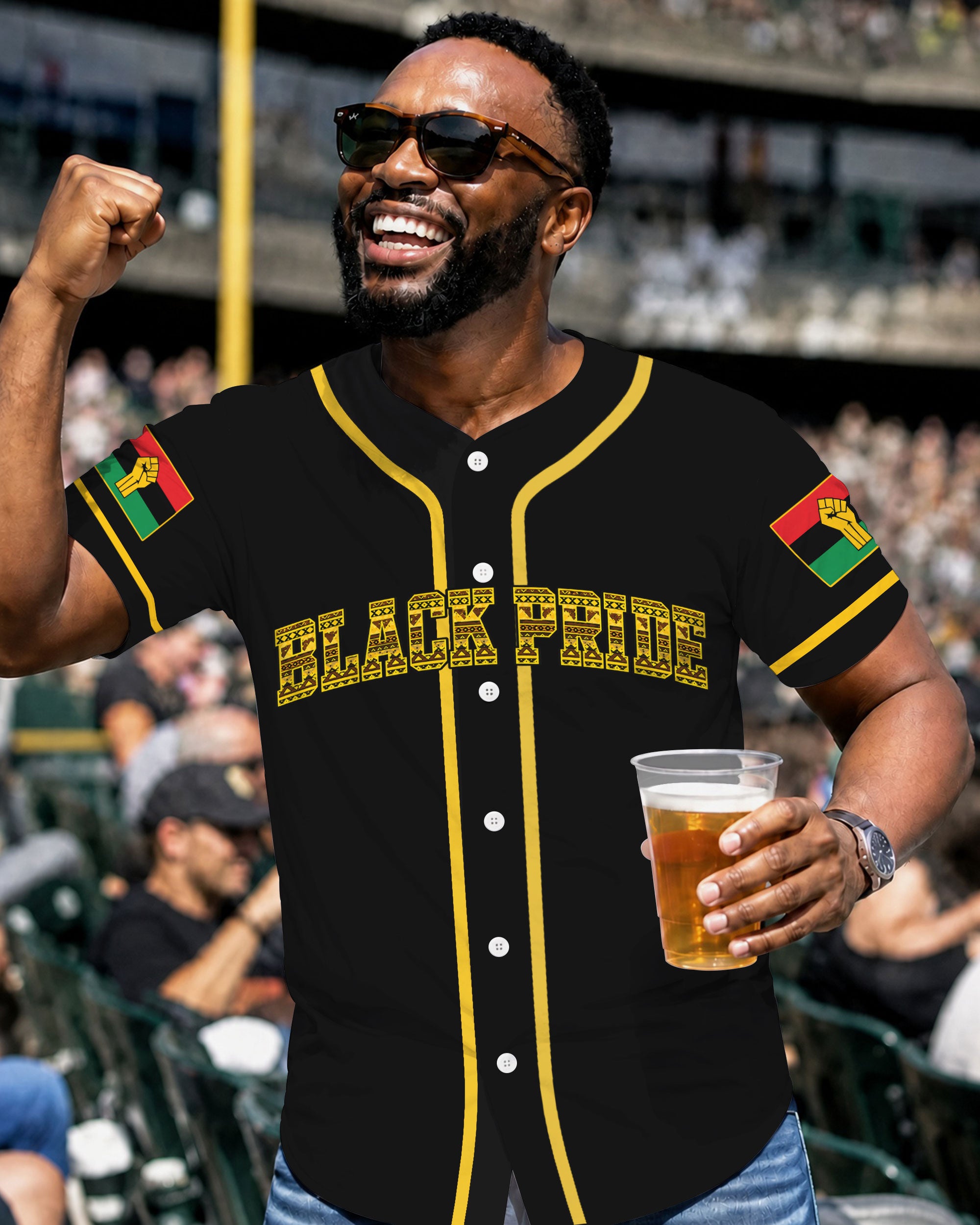 Black American Pride Baseball Jersey