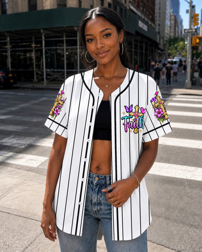 He Is Risen Butterfly Baseball Jersey - Praying Black Woman Top