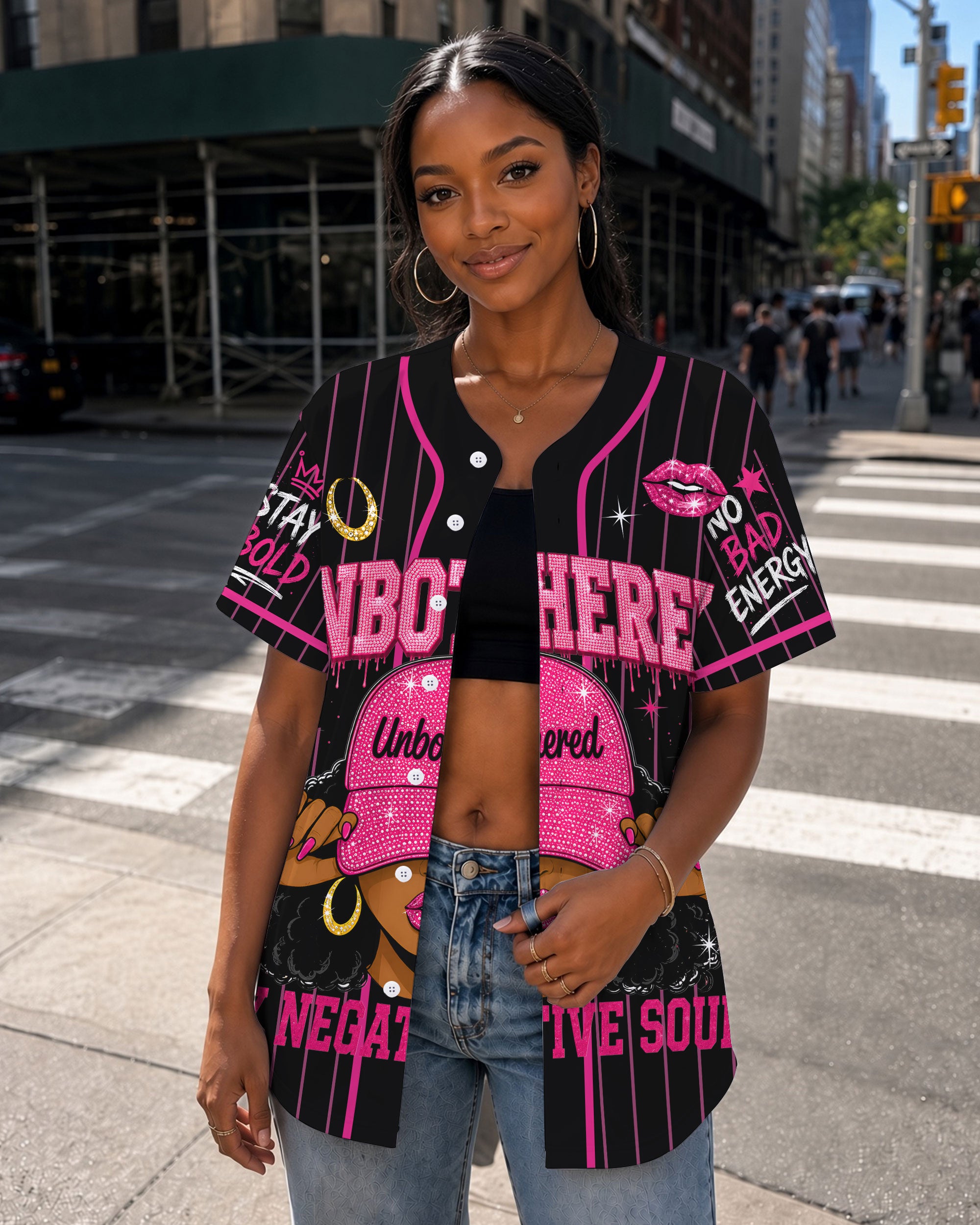 Unbothered Black Woman Baseball Jersey – Protected, Focused & At Peace Above the Noise