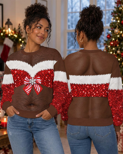 Black Women Funny Santa Outfit Christmas Sweatshirt