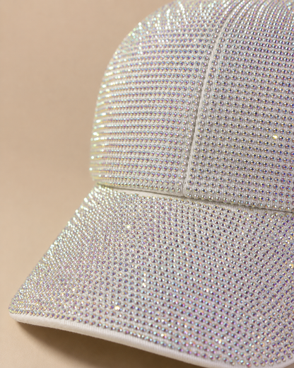 White Sparkle Rhinestone Cap – Empower Black Culture, Bold Style