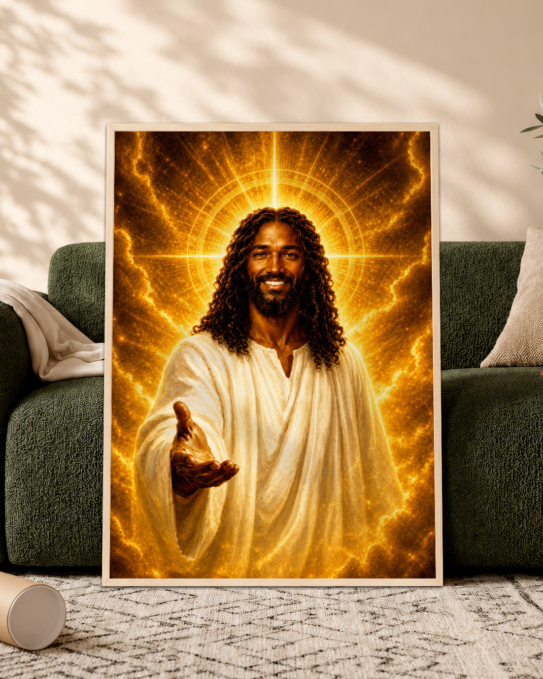 Black Jesus Divine Mercy Canvas - African American Christian Wall Art