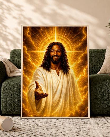 Black Jesus Divine Mercy Canvas - African American Christian Wall Art