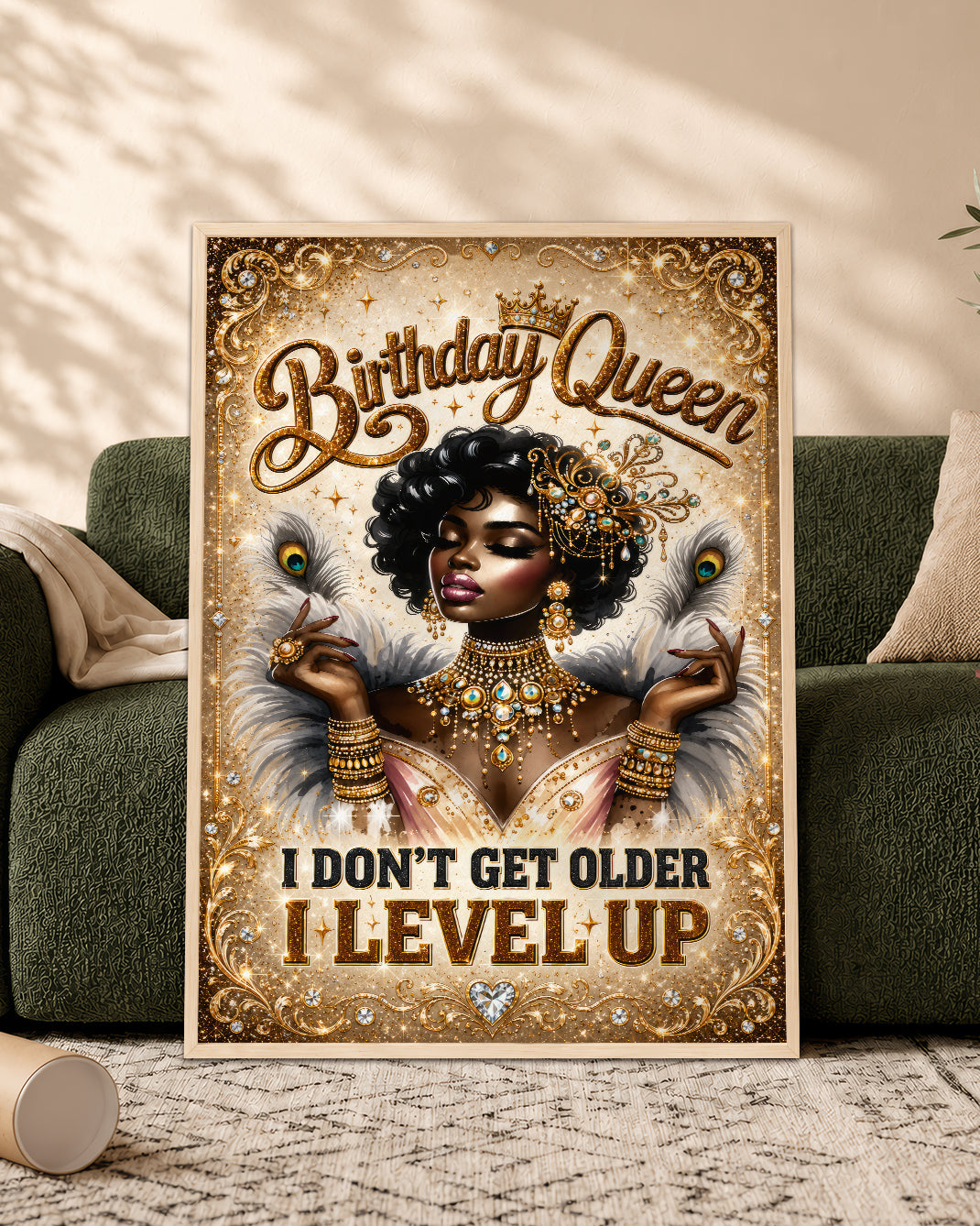 Royal Birthday Queen Canvas - Black Beauty Celebration Artwork