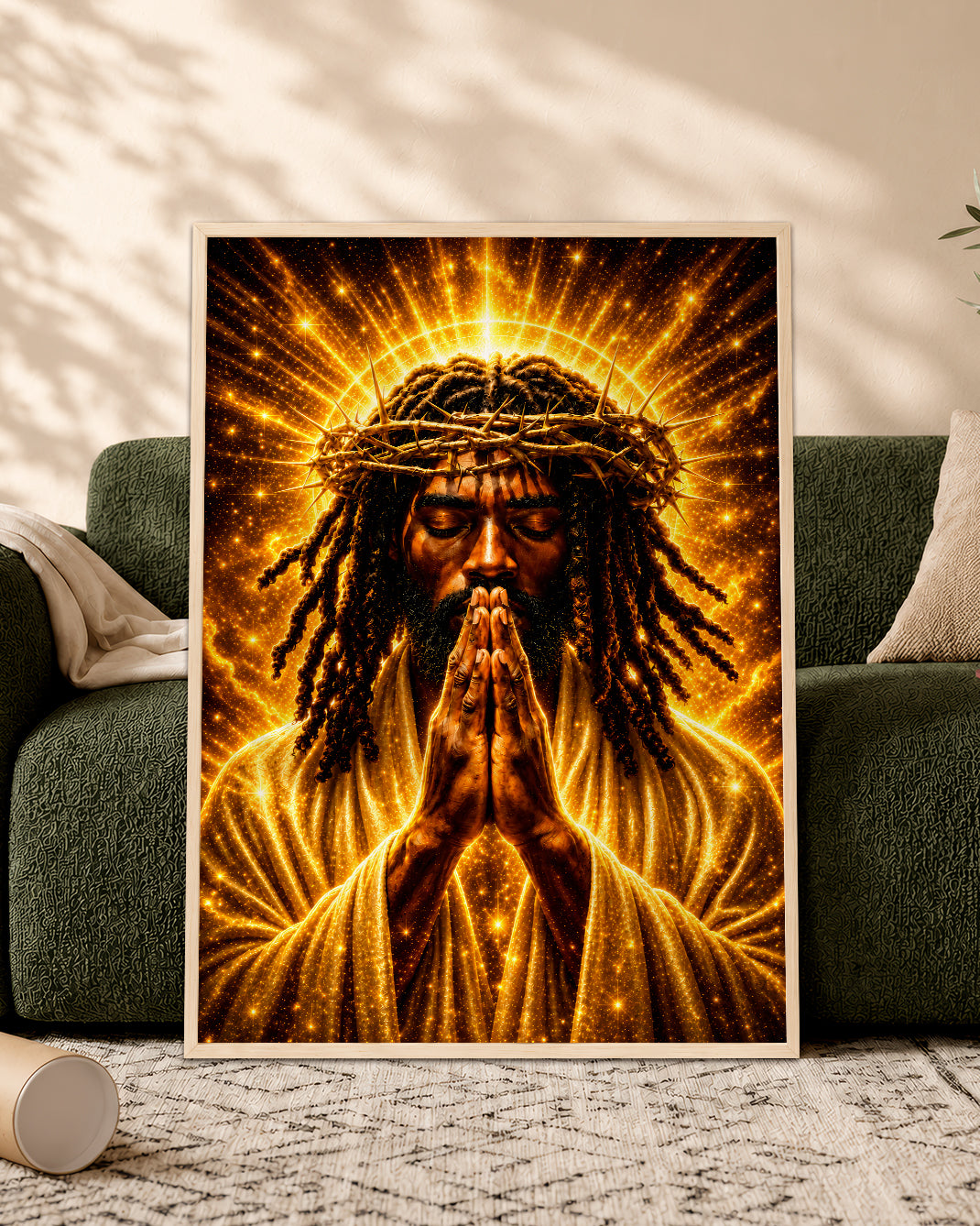 Black Faith Prayer Wall Art Canvas - Christian Inspirational Home Decor