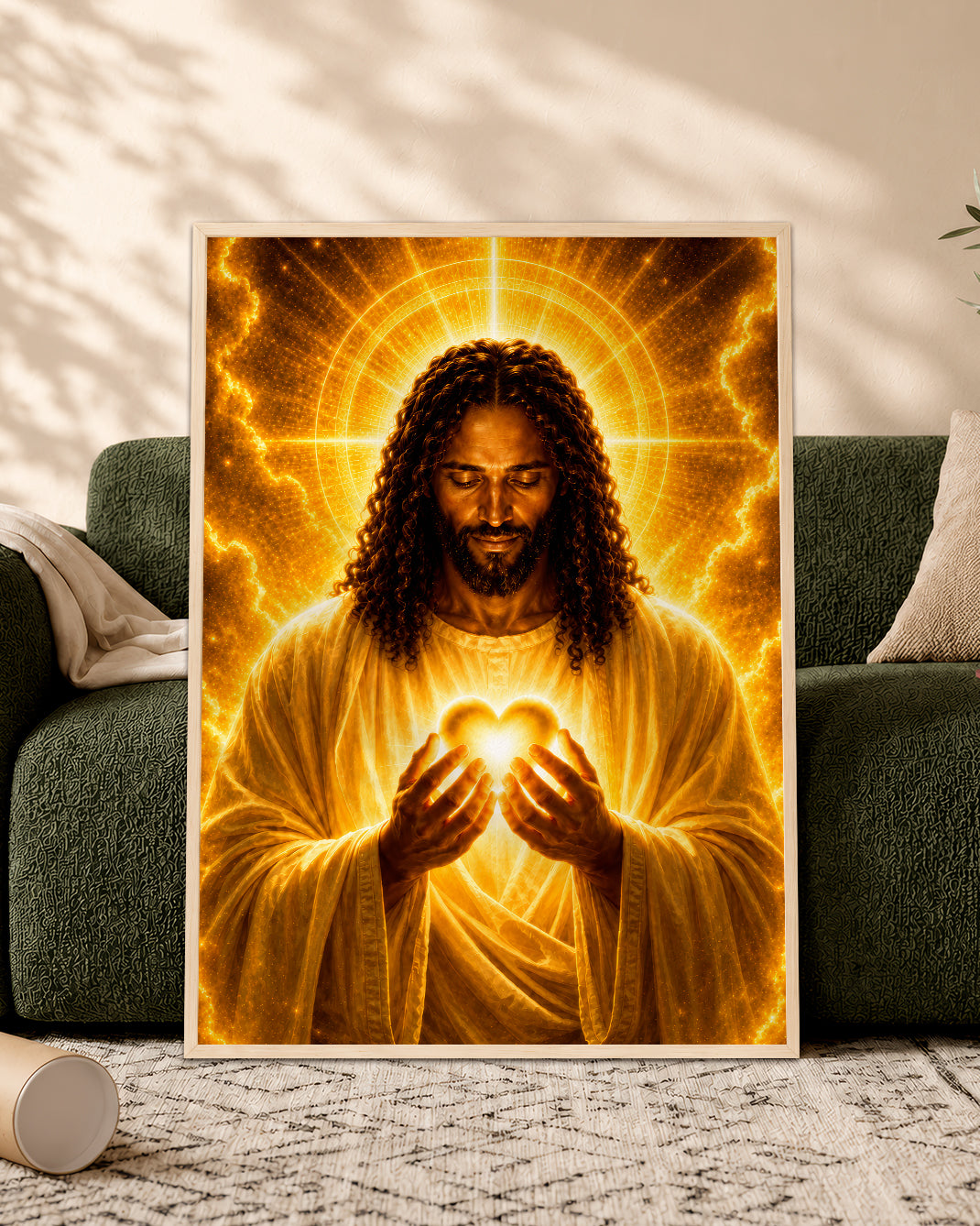 Black Jesus Canvas Wall Art - African American Christian Wall Decor