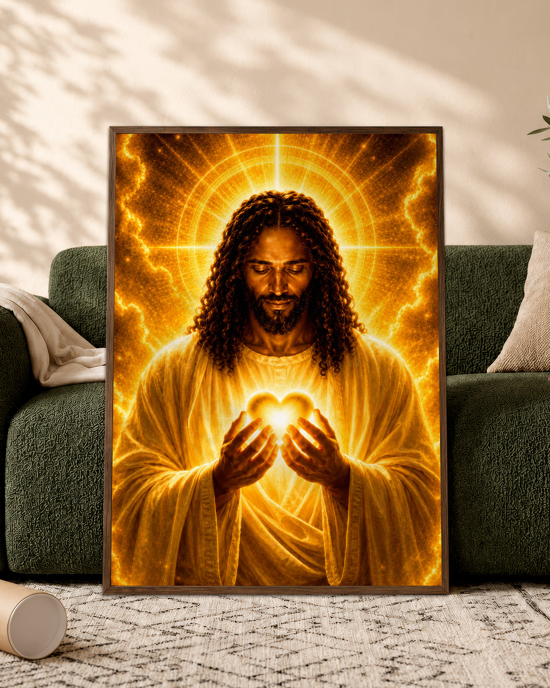 Black Jesus Canvas Wall Art - African American Christian Wall Decor
