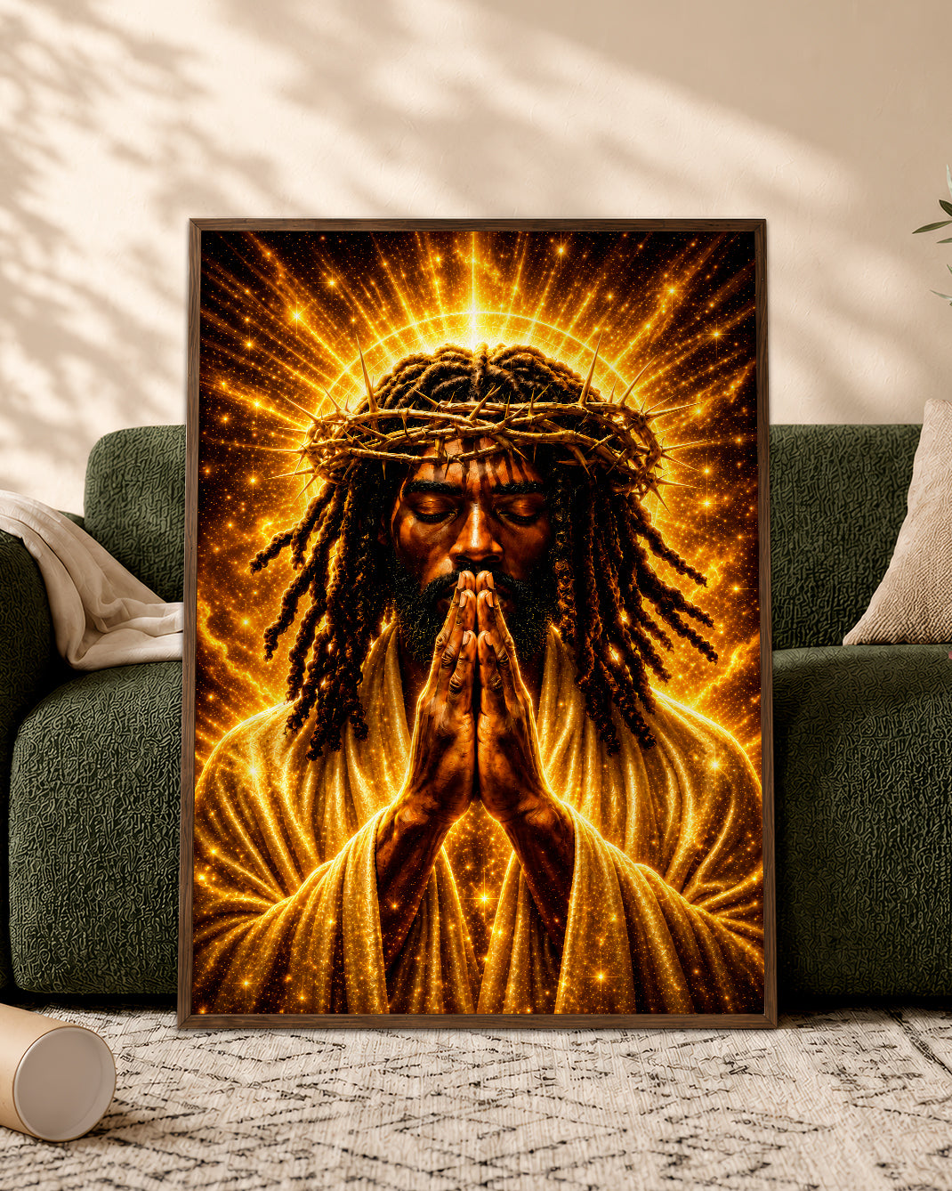 Black Faith Prayer Wall Art Canvas - Christian Inspirational Home Decor