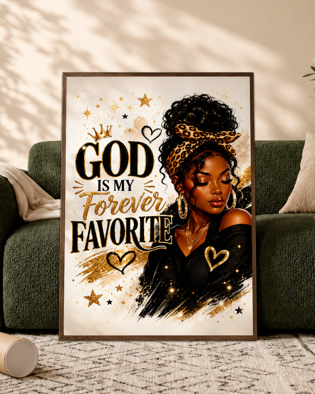 God Is My Forever Favorite Canvas Wall Art - Black Christian Home Decor