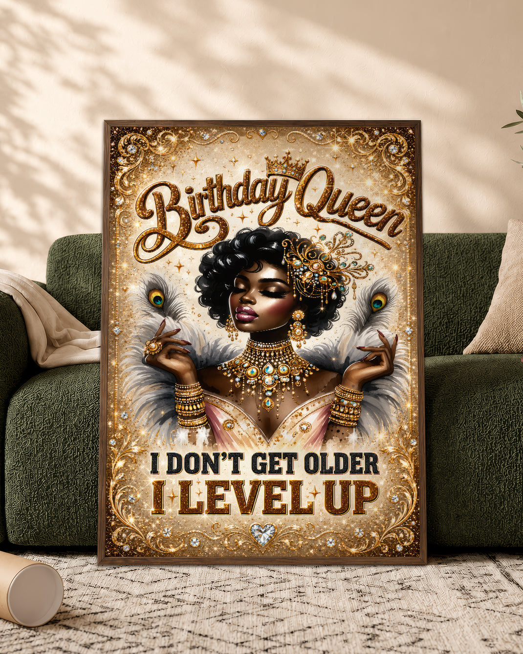 Royal Birthday Queen Canvas - Black Beauty Celebration Artwork