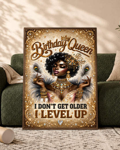 Royal Birthday Queen Canvas - Black Beauty Celebration Artwork