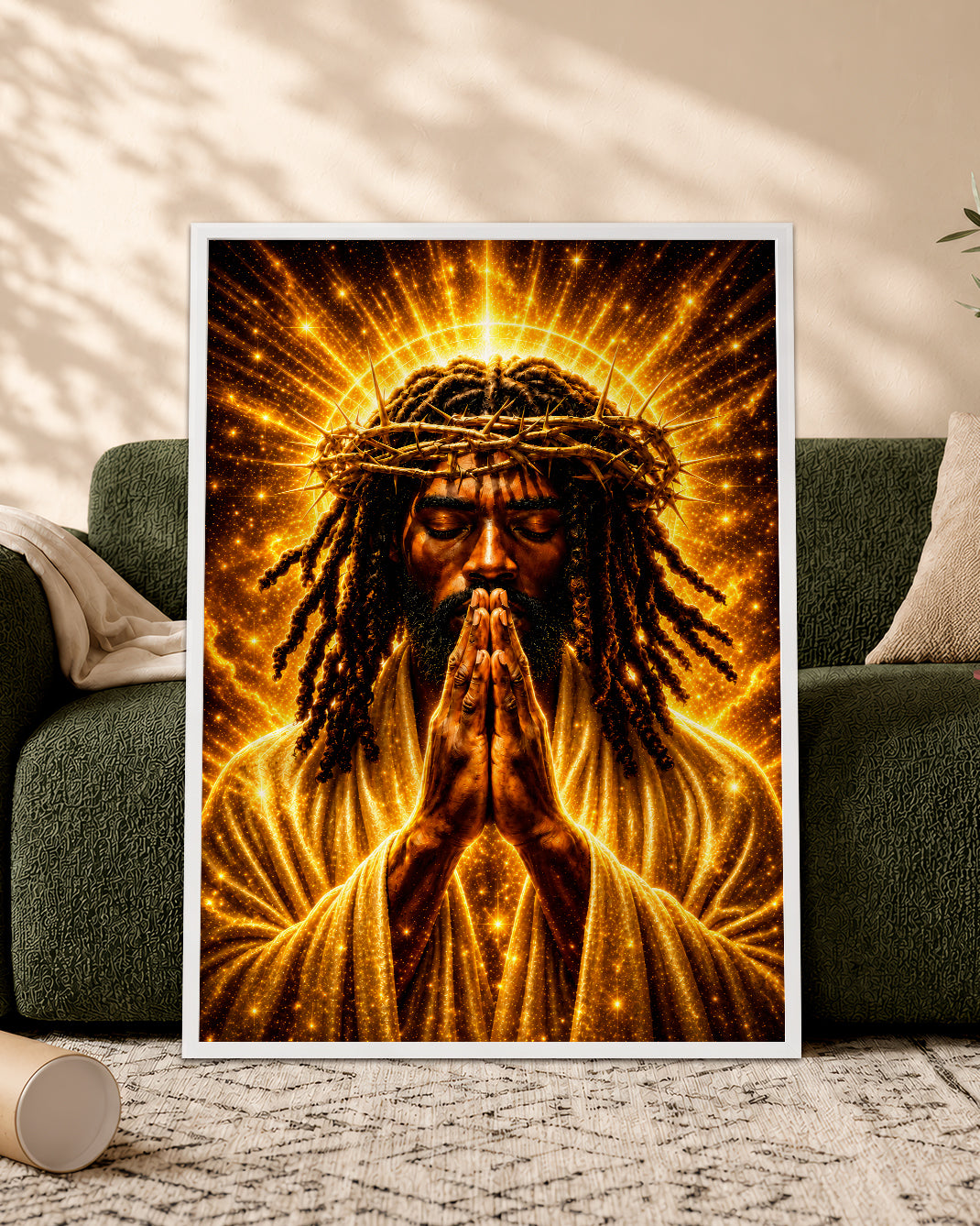 Black Faith Prayer Wall Art Canvas - Christian Inspirational Home Decor