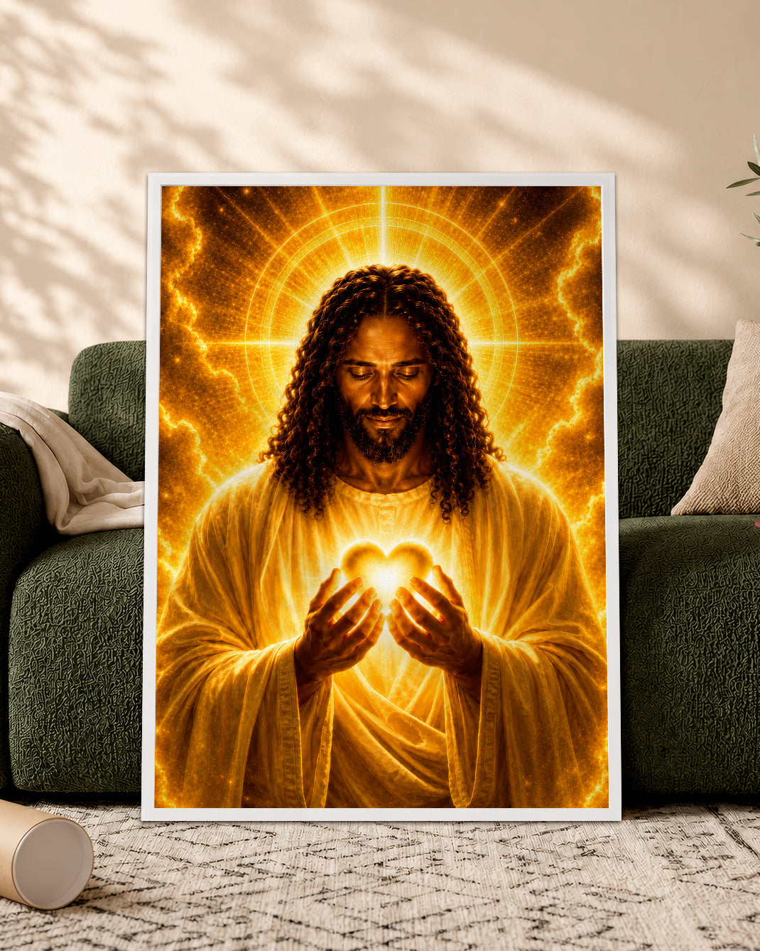 Black Jesus Canvas Wall Art - African American Christian Wall Decor