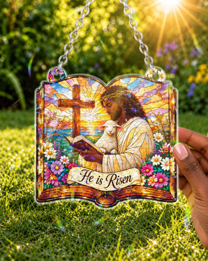 Black Jesus Good Shepherd Stained Easter Suncatcher