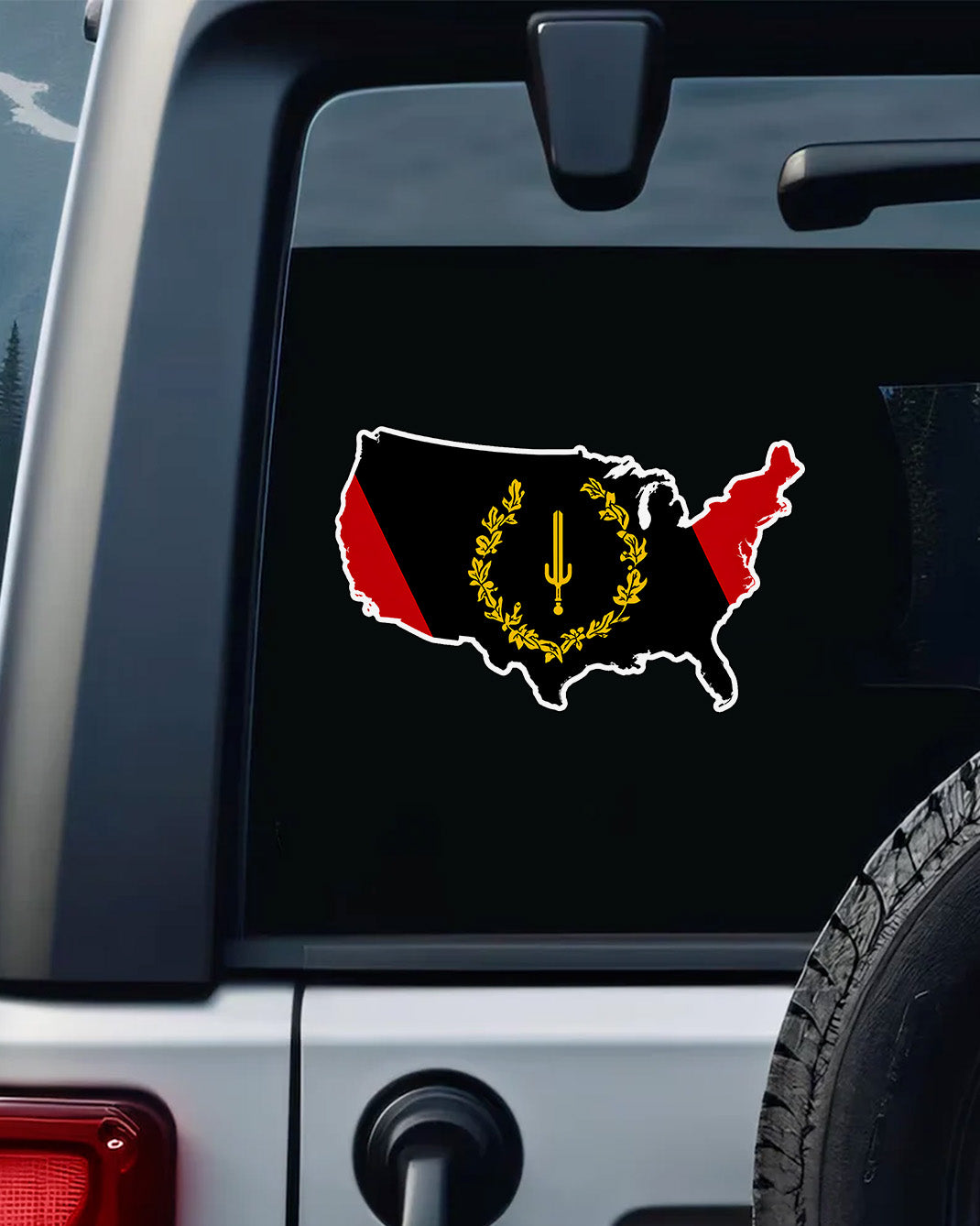 Pan African Pride Red Black Flag Map Decal
