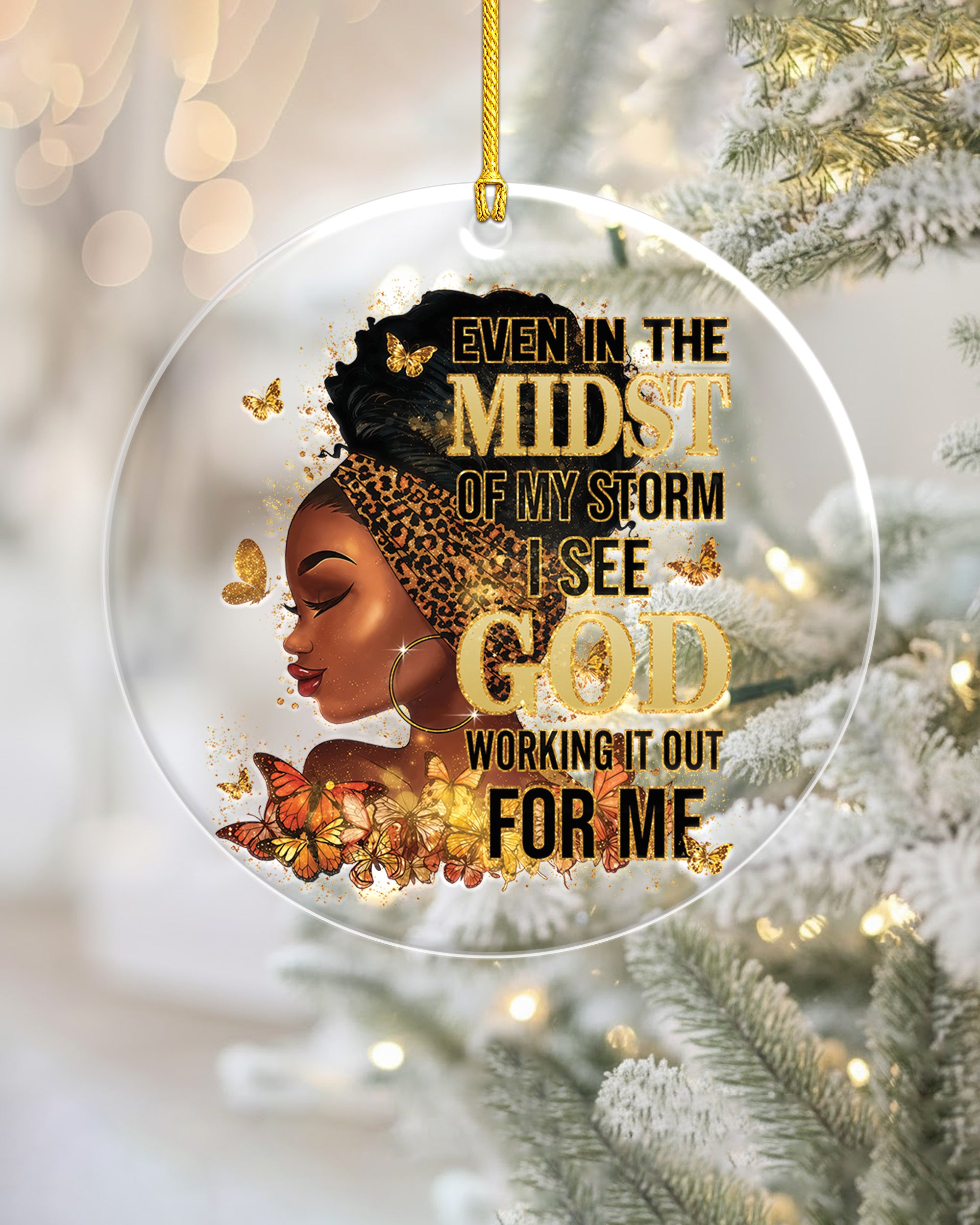 African American Faith Wisdom Quote Acrylic Ornament