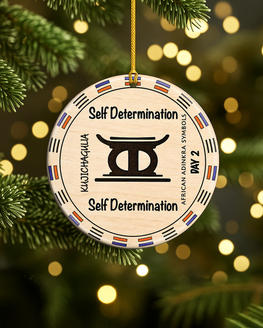Self Determination Adinkra Ornament - African Heritage Christmas Decoration
