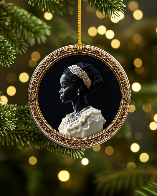 Black Queen Christmas Ornament - African American Heritage Keepsake