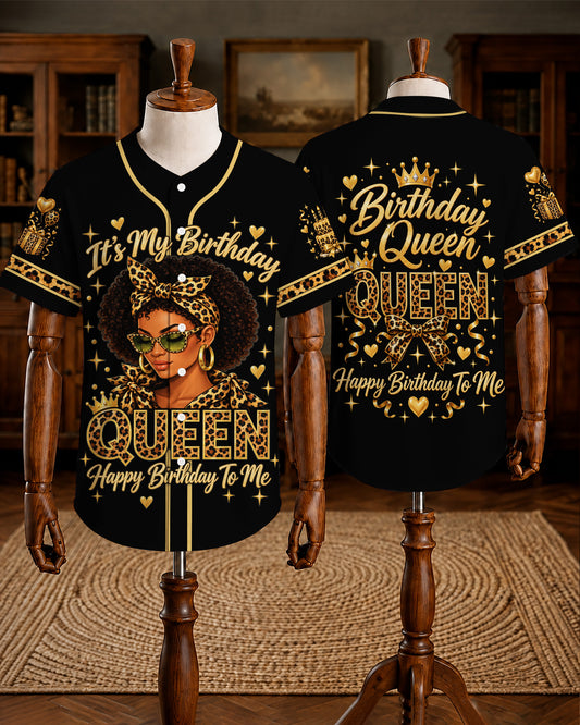 It's My Birthday Queen Baseball Jersey - Black Girl Magic Gift