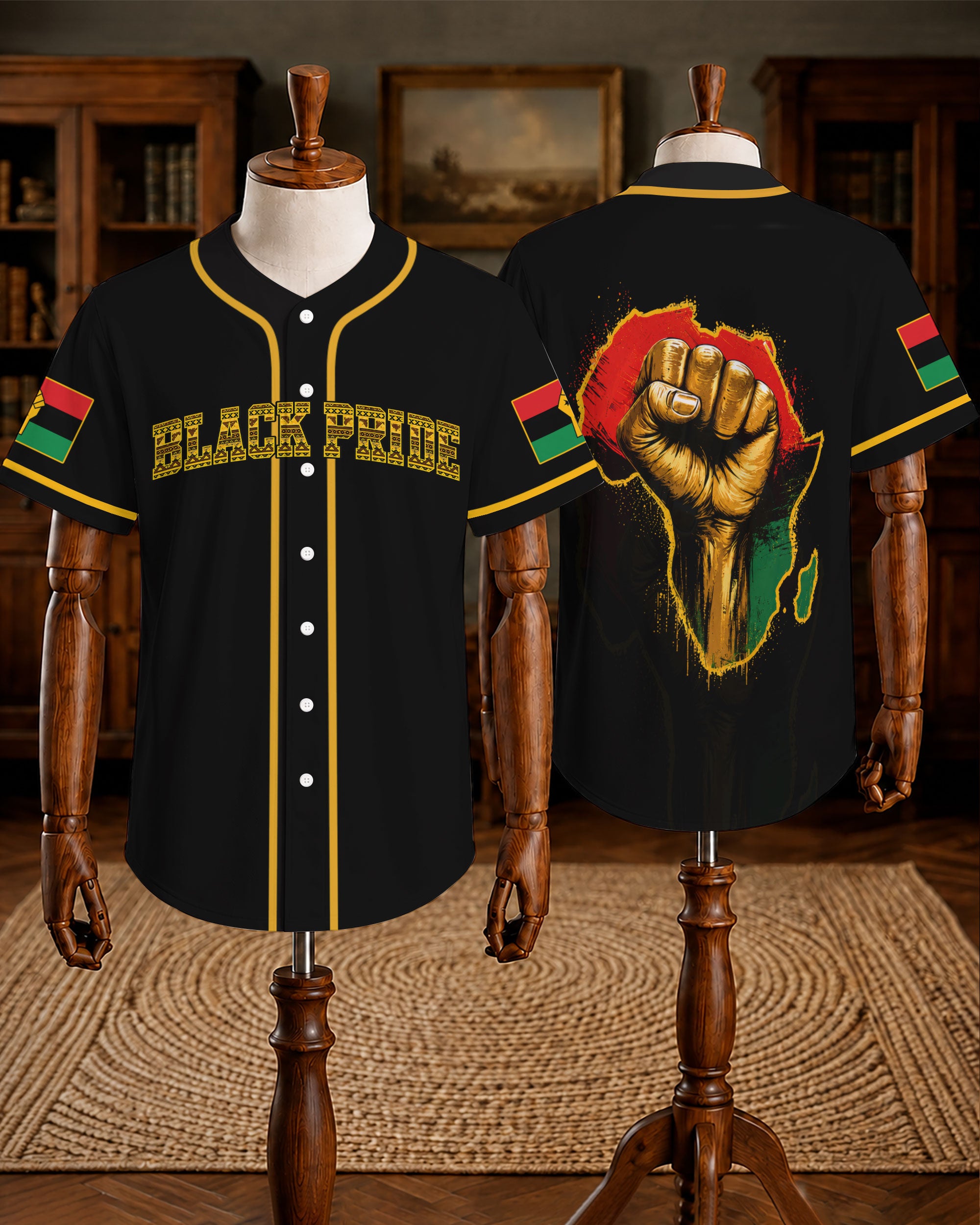 Black American Pride Baseball Jersey