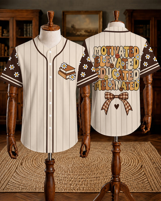 Educated & Melanated Baseball Jersey - Black Excellence Shirt