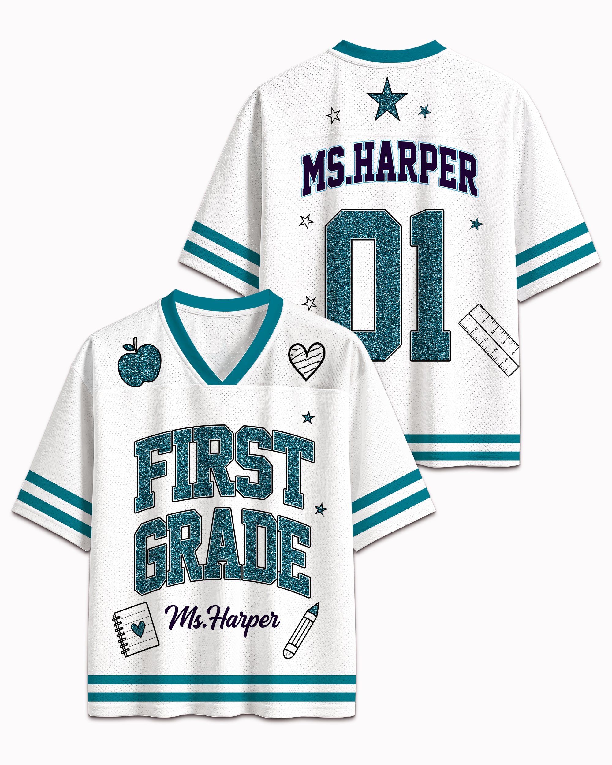 Personalized Teacher Football Jersey – Custom Name & Number Game Day Shirt
