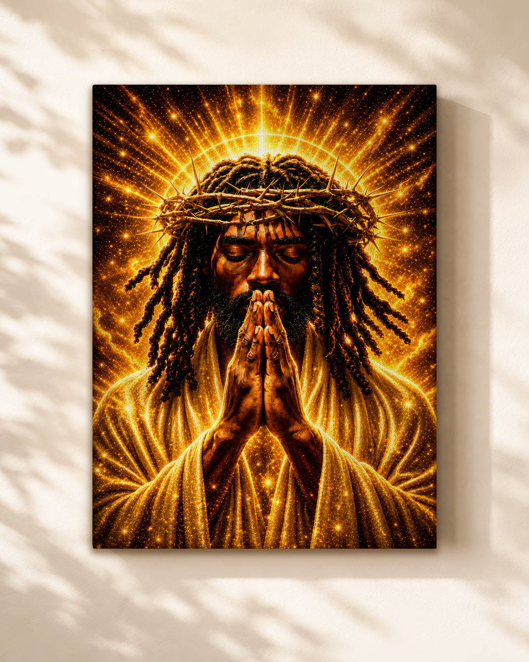 Black Faith Prayer Wall Art Canvas - Christian Inspirational Home Decor