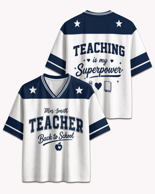 Black Teacher Baseball Jersey – Teaching Is My Superpower