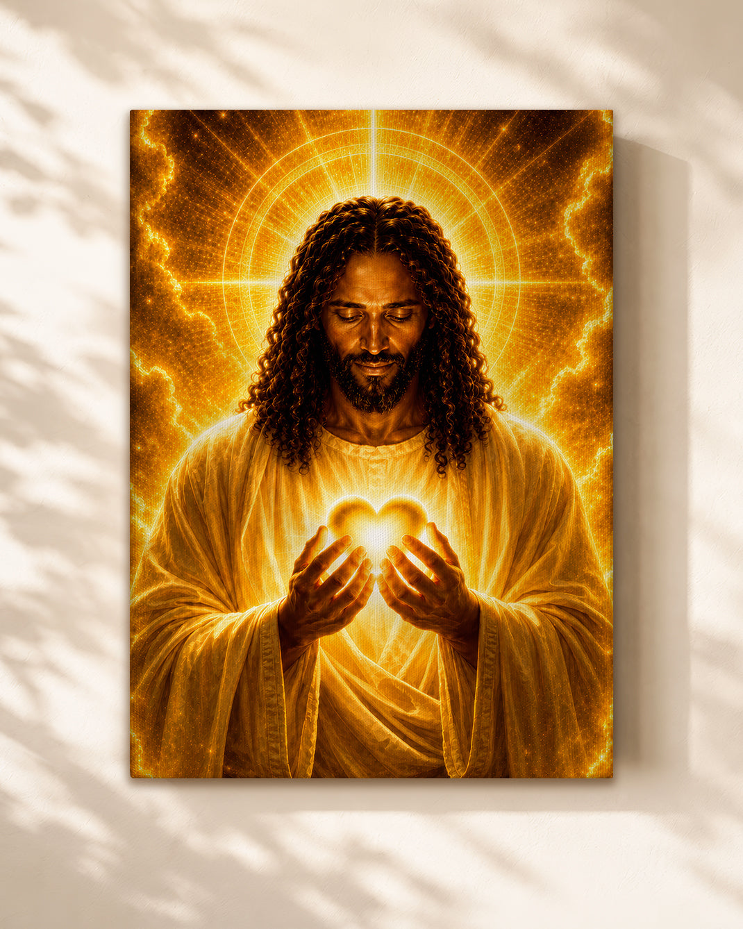 Black Jesus Canvas Wall Art - African American Christian Wall Decor