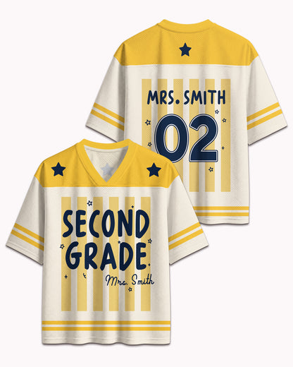 Custom Black Teacher Name Mesh Baseball Jersey