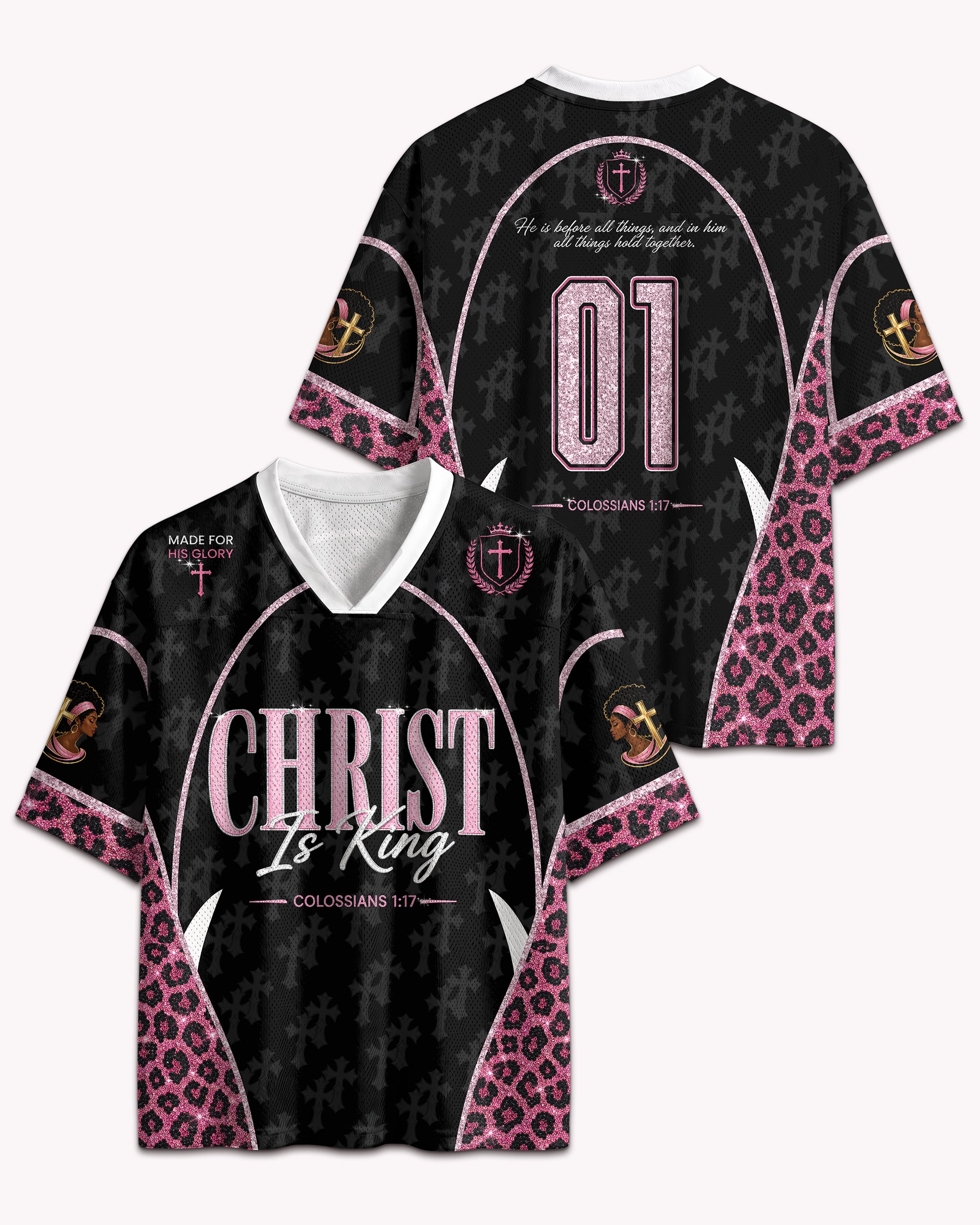 Black Jesus Christ Is King Football Jersey – Christian Faith Streetwear