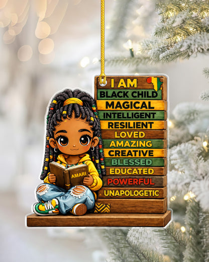 Personalized I Am Black Child Educational Acrylic Ornament