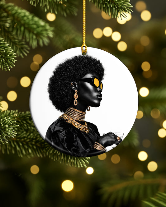 Black Woman Empowerment Ornament - Luxury African American Christmas Gift
