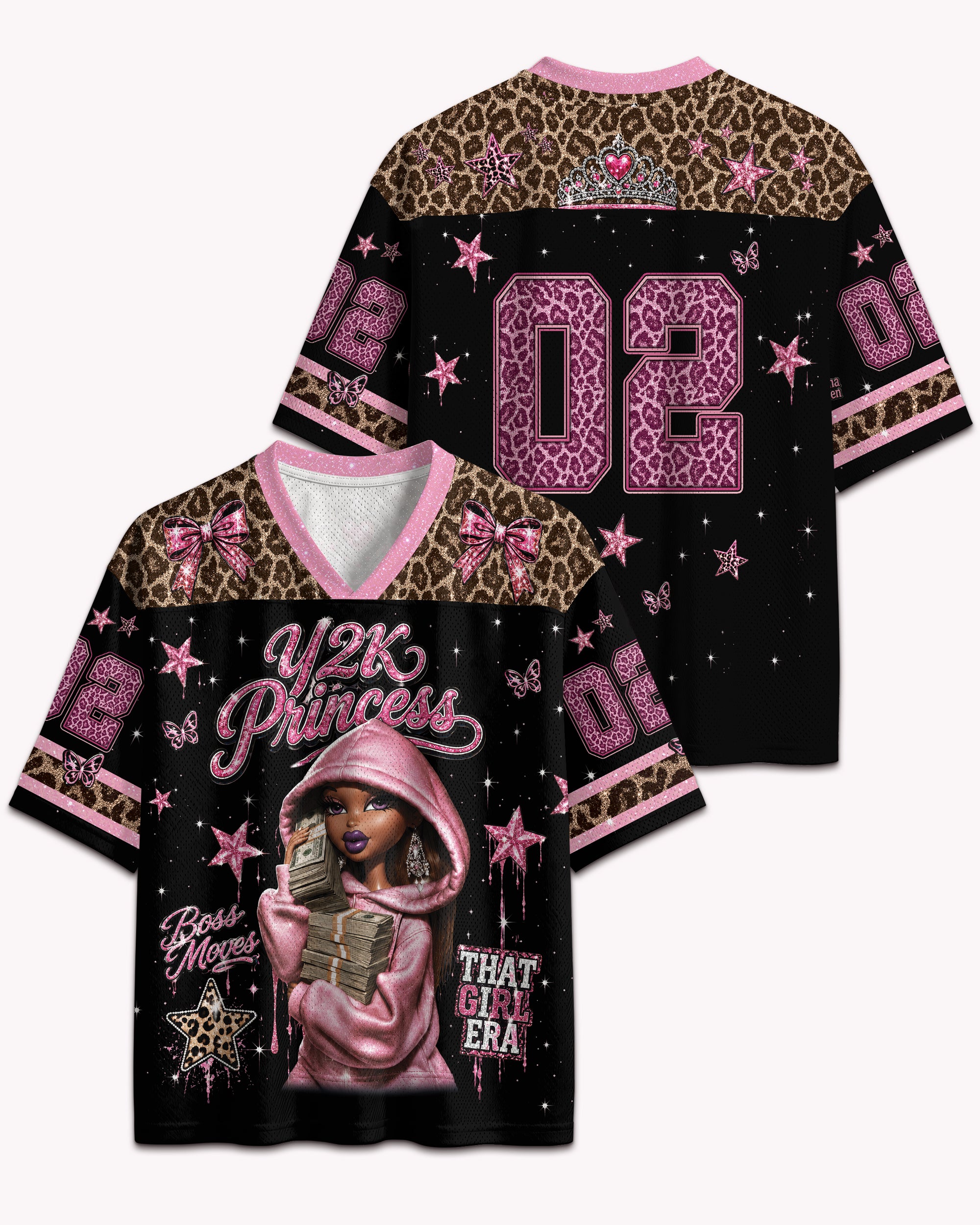 Black Girl Magic Y2K Princess Football Jersey – Pink Boss Vibes