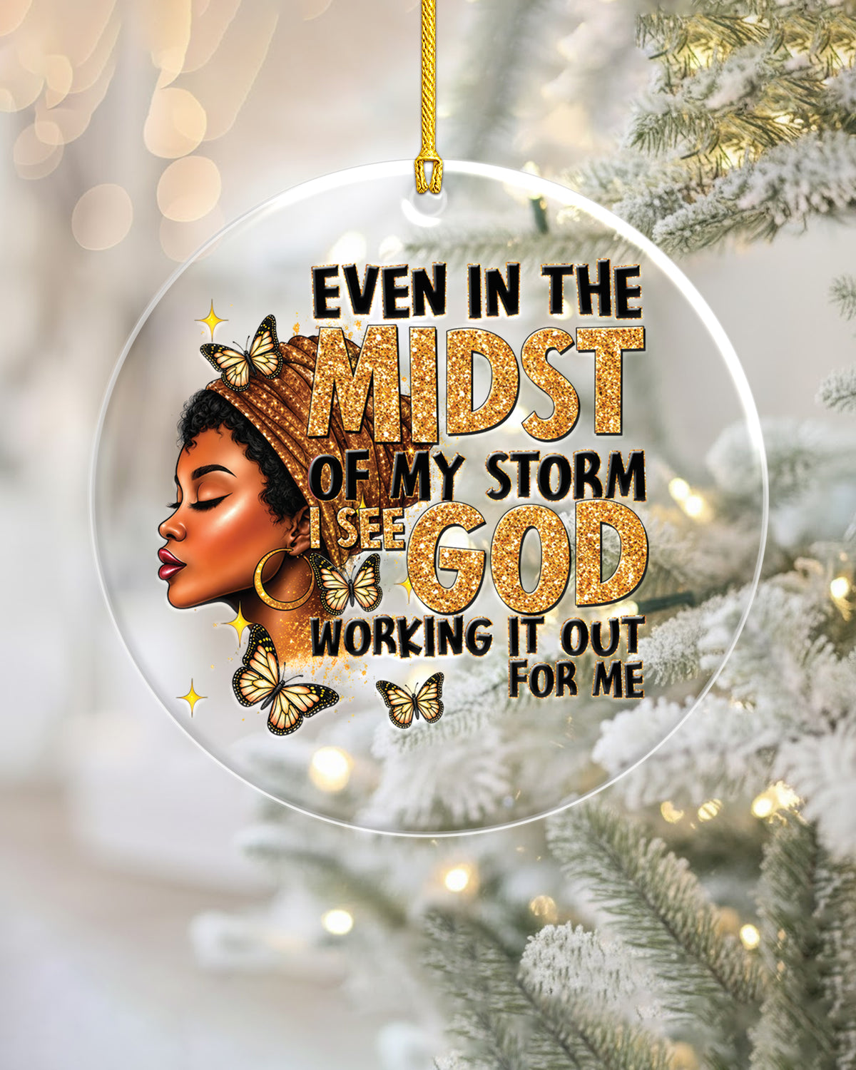 Custom African American Faith & Wisdom Acrylic Ornament