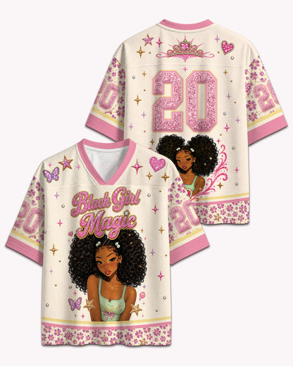 Black Girl Magic Football Jersey – Black Women Empowerment Graphic Sportswear